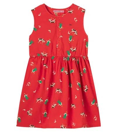 Bobo Choses Kids' Farm Adventure Printed Cotton Dress In Red