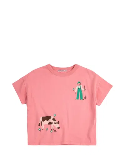 Bobo Choses Kids' Farm Adventure Printed T-shirt In Pink