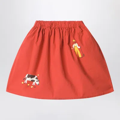 Bobo Choses Kids' Farm Adventure Red Skirt In Orange