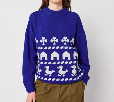 Bobo Choses Farm Jacquard Oversize Jumper Top In Blue