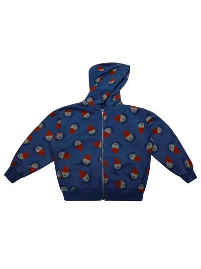 Bobo Choses Felpa Zip Stampa Egg In Light Blue