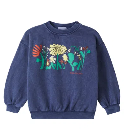 Bobo Choses Kids' Floral Cotton Fleece Sweatshirt In Blue