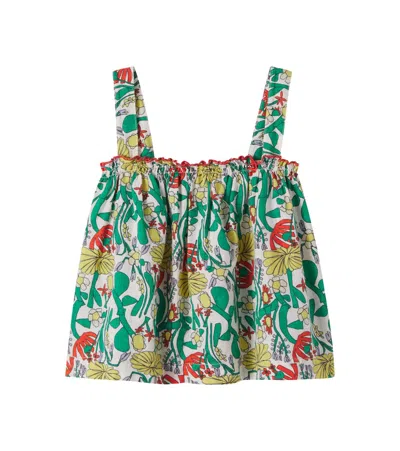 Bobo Choses Kids' Floral Cotton Top In Green
