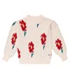 Bobo Choses Floral Intarsia Sweater In White