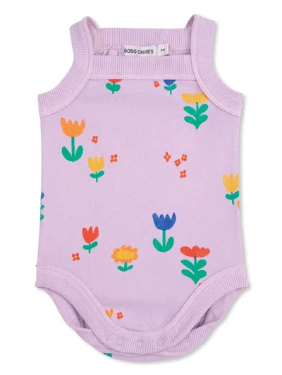 Bobo Choses Babies' Floral-print Body In Purple