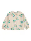 Bobo Choses Floral-print Ruffled-collar T-shirt In Neutral