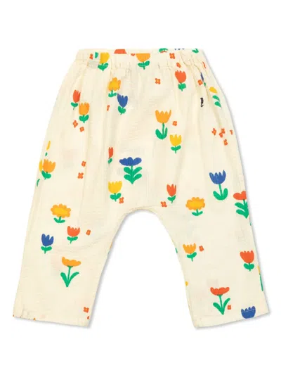 Bobo Choses Babies' Floral-print Trousers In White