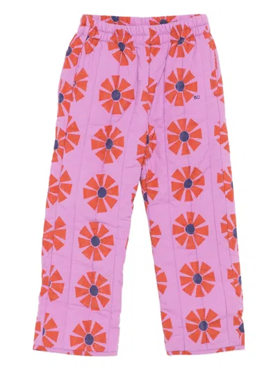 Bobo Choses Kids' Floral-quilted Trousers In Purple