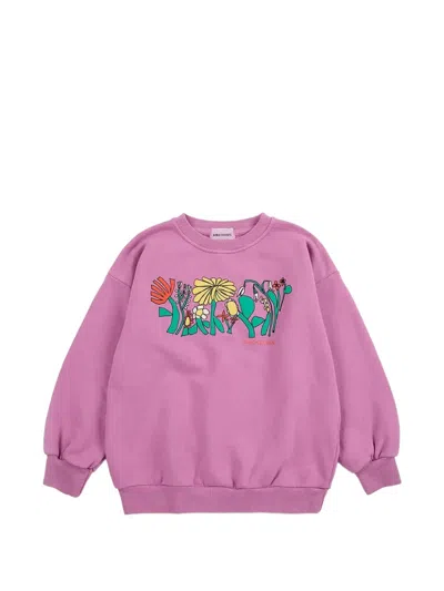 Bobo Choses Kids' Floral-print Sweater In Pink