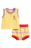 Bobo Choses Two-piece Set Light Yellow With Flower In Yellow Multi