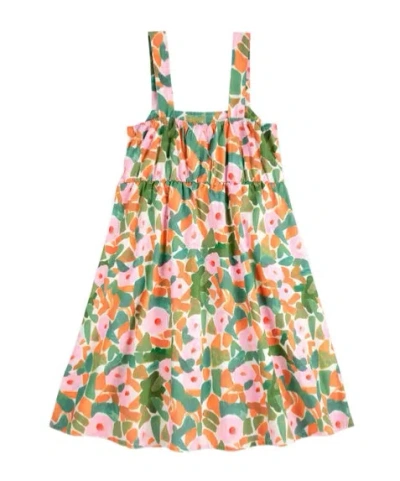 Bobo Choses Flower Suspender Dress In Green