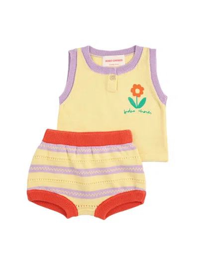 Bobo Choses "flower" Top And Shorts Set In Multi