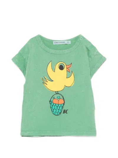 Bobo Choses Babies' Flying Oranges Graphic T-shirt In Green
