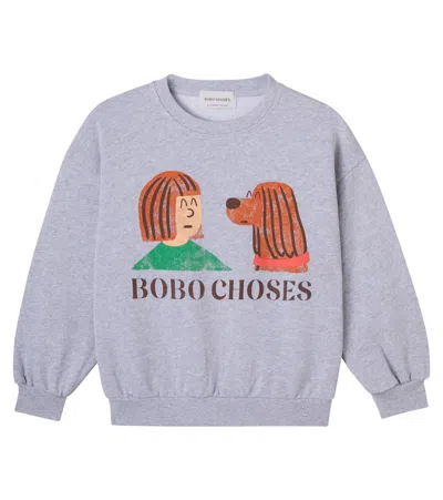 Bobo Choses Kids' Friends In A Pickle Cotton Sweatshirt In Gray