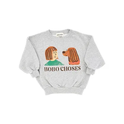 Bobo Choses 'friends In A Pickle' Crewneck Sweatshirt Kids In Gray