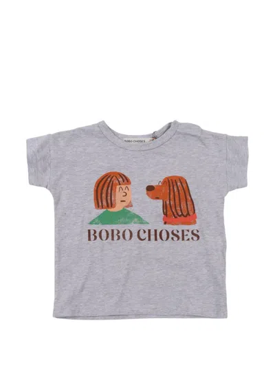 Bobo Choses Babies' Friends In A Pickle Short-sleeve T-shirt In Gray