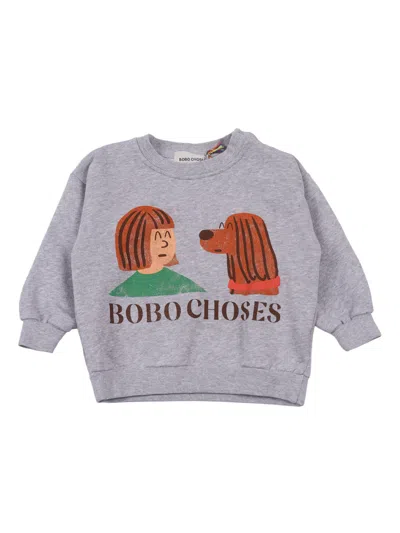 Bobo Choses Friends In A Pickle Sweatshirt In Gray