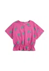 Bobo Choses Funny Snail Blouse In Fuchsia