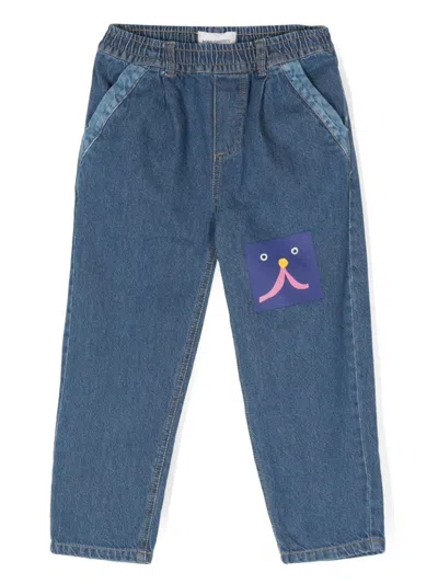 Bobo Choses Kids' Funny Face Jeans In Blue