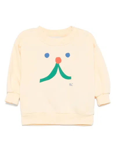 Bobo Choses Babies' Funny Face Sweatshirt In Beige