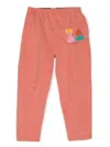 Bobo Choses Funny Friends Cotton Track Pants In Red