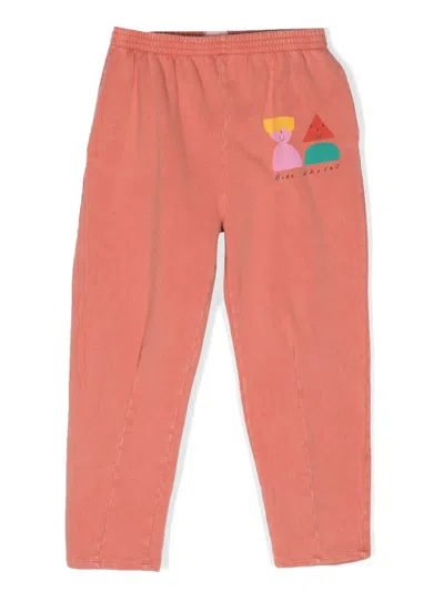 Bobo Choses Kids' Funny Friends Cotton Track Pants In Pink