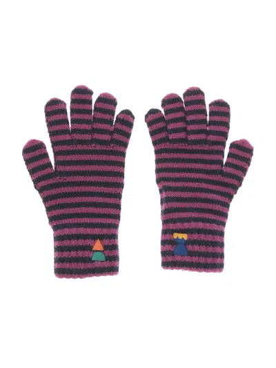 Bobo Choses Funny Friens Striped Knitted Gloves In Multicolor