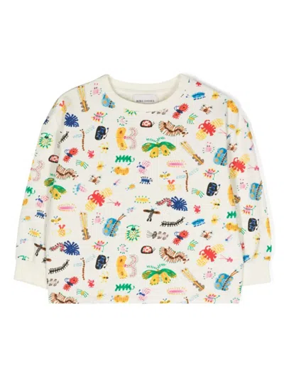 Bobo Choses Funny Insects All Over Sweatshirt In White