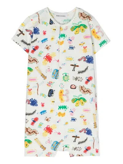 Bobo Choses Babies' Funny Insects Cotton Romper In Neutrals