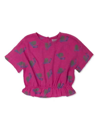 Bobo Choses Kids' Funny Snail Blouse In Pink