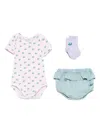 Bobo Choses Funny Snail Bodysuit Set (set Of Three) In Purple