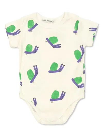 Bobo Choses Babies' Funny Snail Bodysuit In White