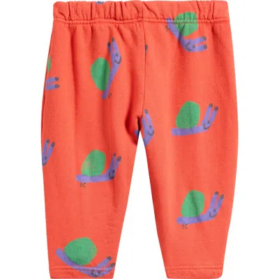 Bobo Choses Babies'  Funny Snail Graphic Joggers In Red