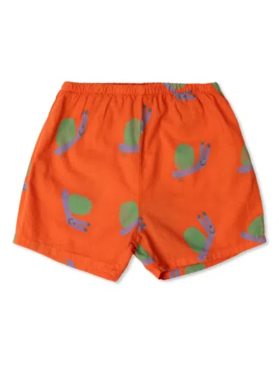 Bobo Choses Babies' Funny Snail Shorts In Orange
