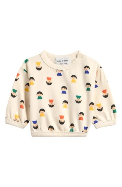 Bobo Choses Babies'  Game Pawns Print Stretch Cotton Sweatshirt In White