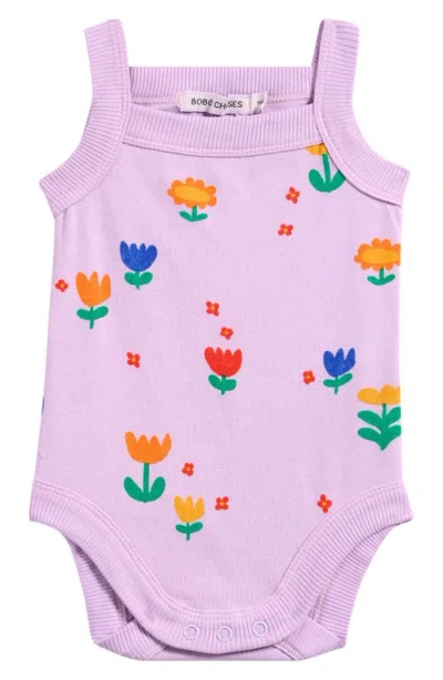 Bobo Choses Babies'  Garden Party Stretch Organic Cotton Romper In Lavender