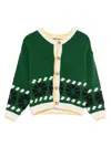 Bobo Choses Geometric-pattern Cardigan In Green