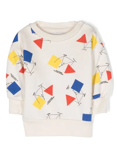 Bobo Choses Babies' Geometric-print Crew-neck Sweatshirt In Neutrals