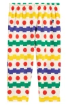 Bobo Choses Geometric Print Organic Cotton Waffle Knit Pants In White Multicolor