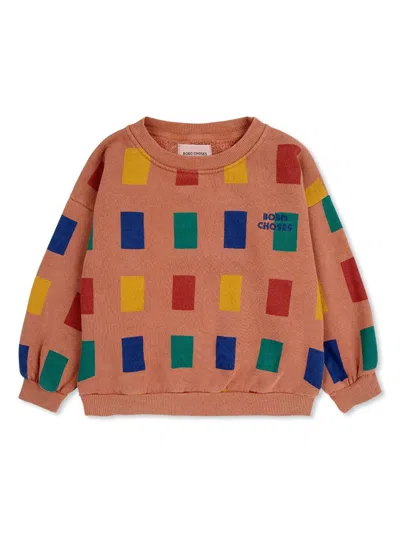 Bobo Choses Kids' Geometric Print Sweatshirt In Brown