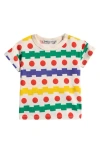 Bobo Choses White T-shirt For Babykids With Geometric Print In White Multicolor
