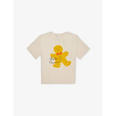 Bobo Choses Kids' Gingerbread-print Short-sleeve Organic-cotton T-shirt 2-9 Y In Offwhite