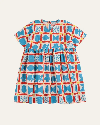 Bobo Choses Kids' Girl's Geometric Printed Dress In Offwhite