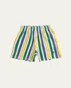 Bobo Choses Striped Cotton Terry Shorts In Offwhite
