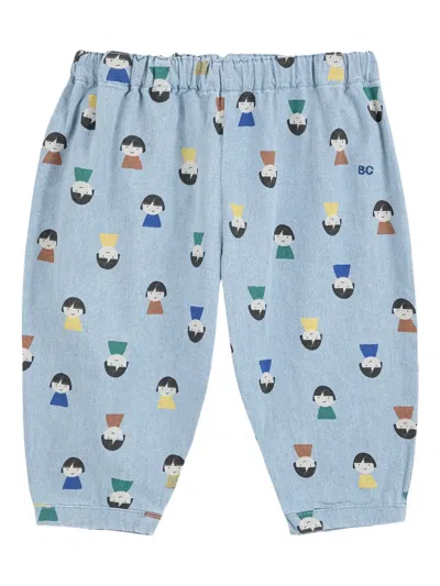 Bobo Choses Babies' Girl-print Elastic-waist Trousers In Blue