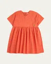 Bobo Choses Round-neck Gingham-print Cotton Dress 2-9 Years Fuchsi In Fuchsia