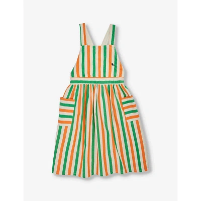 Bobo Choses Girls Offwhite Kids Stripe-print Sleeveless Cotton Dress 4-13 Years