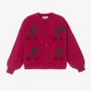 Bobo Choses Fuchsia Cardigan For Girl With Cherries In Pink