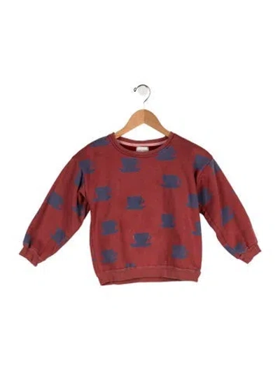 Pre-owned Bobo Choses Kids' Girls' Printed Long Sleeve Sweatshirt In Red