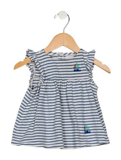 Pre-owned Bobo Choses Babies' Girls Top In Blue/white